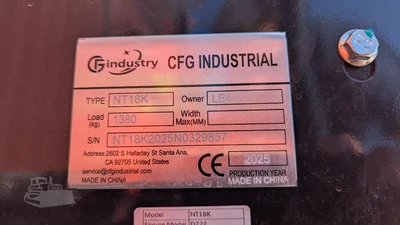 NEW 2025 CFG INDUSTRY NT18K