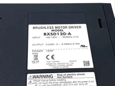 Used Oriental Motor Brushless DC Motor Driver Single-Phase 100-120 VAC Speed Drives Michigan US | Maverick Industrial Sales #1402094