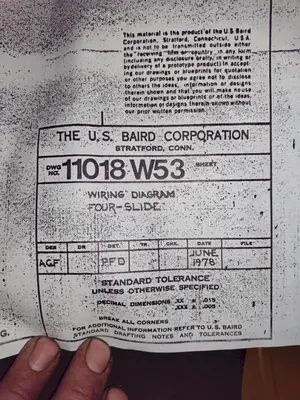 US BAIRD MODEL #1 WIRE FORMING FOURSLIDE MACHINE: YOBRO #24436