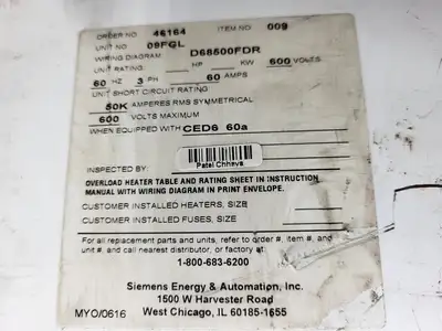 NEW SIEMENS CED63B060