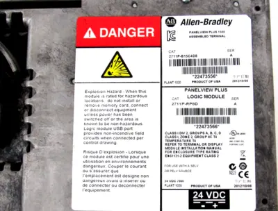 USED ALLEN BRADLEY 2711P-B15C4D8 PANELVIEW PLUS 1500 2711P-RDB15C