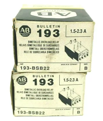 2 NEW ALLEN BRADLEY 193-BSB22 OVERLOAD RELAYS 193BSB22