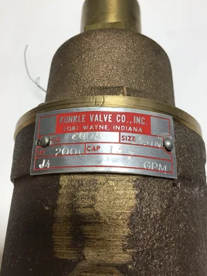Kunkle 200A Pressure Relief Safety Valve Size 1/2″ in Set 200 Cap 137 GPM