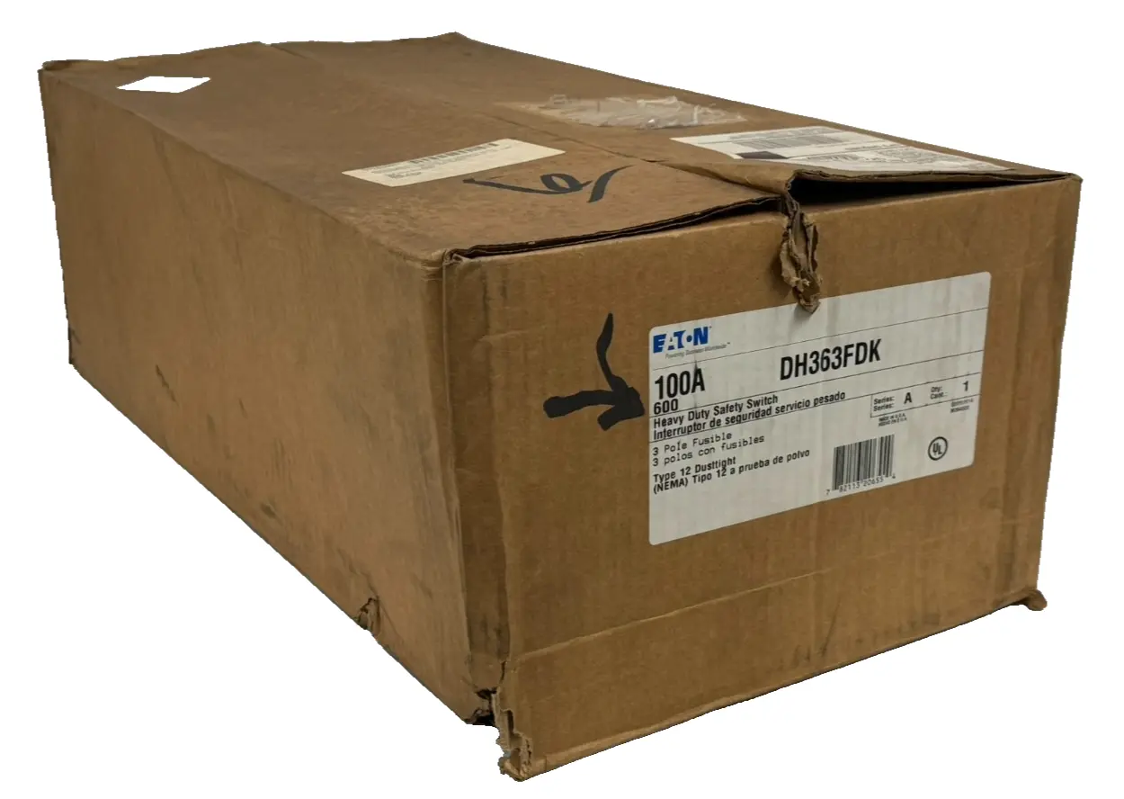 NEW EATON DH363FDK HEAVY DUTY SAFETY SWITCH 100A 3P 600V