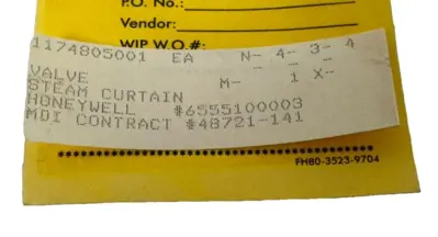 NEW HONEYWELL / MDI 48721-141 STEAM CURTAIN VALVE