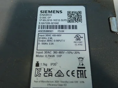Used SIEMENS 6SL32101KE123UP2 Power Converters - Battery Chargers Ohio US | HGR 24 #751945