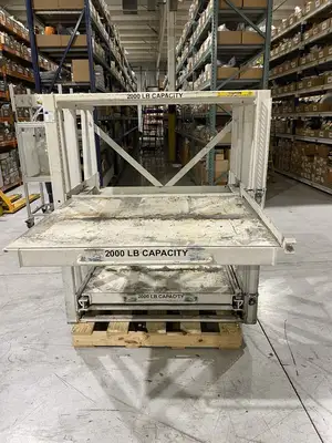 USED PROPER STORAGE SYSTEMS MANUAL ROLL OUT STORAGE DIE SHELVING