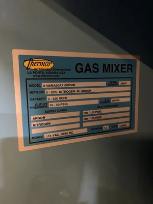 USED Thermco Gas Mixer 8105NA20A1100F500