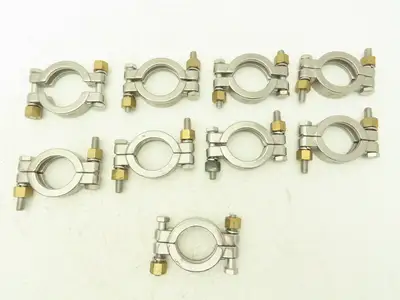 Sanitube 13MHP-100-150 Double Bolted Sanitary Clamp 304SS 1"-1-1/2" Lot of 9