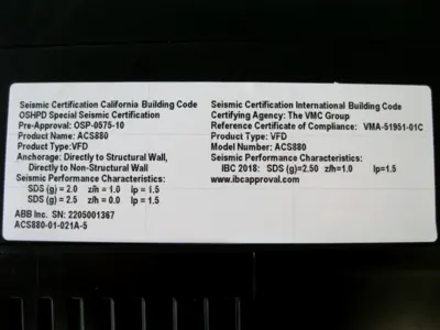 USED ABB ACS880-01-021A-5