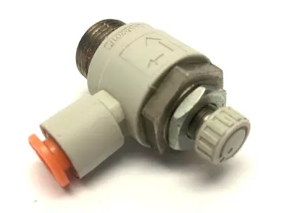 AS3201FG-N03-07 | SMC  Speed/Flow Control Valve 1/4" Tube 3/8" NPT Thread Hex Meter -  Used