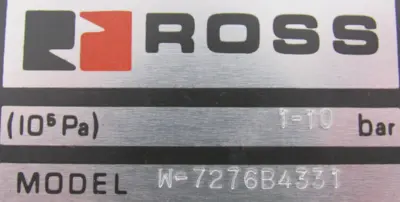 NEW ROSS W-7276B4331 PNEUMATIC SOLENOID VALVE W7276B4331