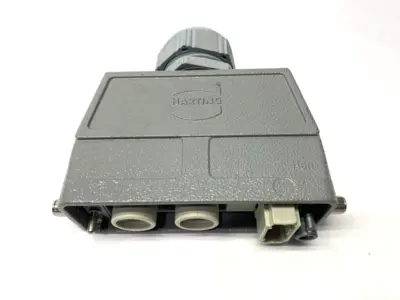 USED HARTING HOOD CONNECTOR ASSY W/09140123001 & 2X 09140012662 MODULES