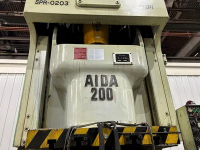 220 TON AIDA MODEL #NC1-200(2) GAP FRAME PRESS, WITH 9.84" STROKE: STOCK #22201