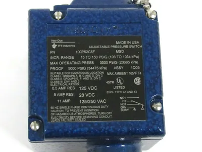 NEW ITT 100P52C5F ADJUSTABLE PRESSURE SWITCH