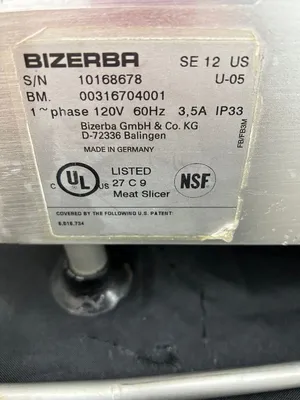 167-0507 Bizerba SE12 Deli Meat Slicer