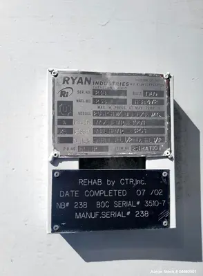 Used Ryan Industries 1,500 Gallon Cryogenic Storage Tank | Liquid Nitrogen Vessel 250 PSI