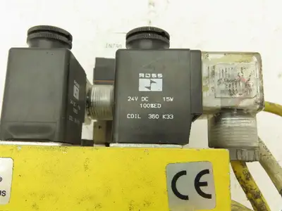 Ross Controls DM2CNA54A21 Double Solenoid Valve W/ Base Assembly 24VDC 30-120PSI