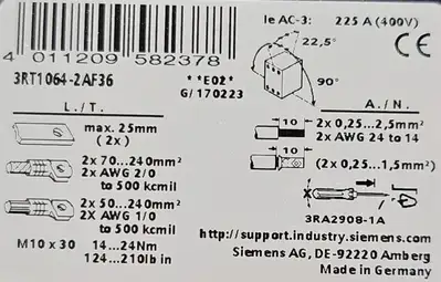 USED Siemens Siemens 3RH1921-2DA11 / 3RT164-2...6.