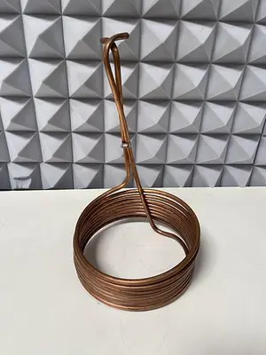 USED 21' COILED SPIRAL COPPER WIRE FOR IMMERSION 3/8" OD