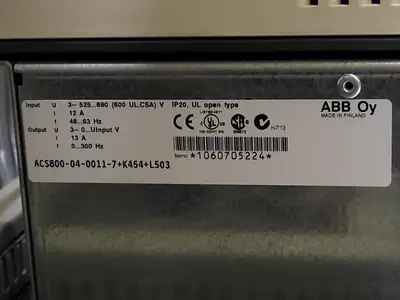 USED ABB ACS800-04-0011-7+K454+L503