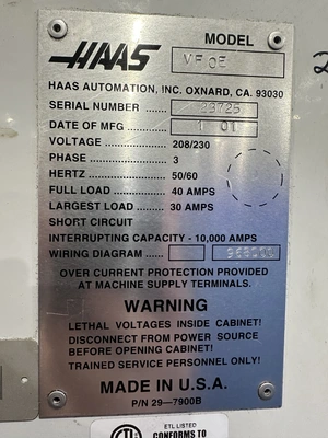 2001 HAAS VF-0-E Vertical Machining Center | Tight Tolerance Machinery (4)