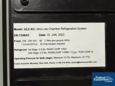 Trane Farrar Trane Technologies Ultra Low Storage Chamber, Model ULC 259