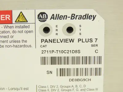 Allen Bradley 2711P-T10C21D8S PanelView Plus 7 HMI 10.4" Touch Screen Series C