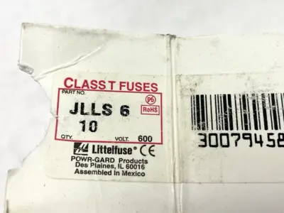 USED LITTELFUSE POWR-GARD FAST ACTING FUSE CLASS T 6A SHELFWARE BOX OF 10