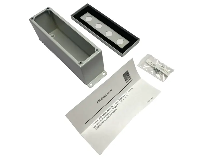 New | in-Stock Rittal Pushbutton Housing 4-Hole 22.5mm Dia. 88mm Depth 69mm Width Electrical Boxes Michigan US | Maverick Industrial Sales #1391443