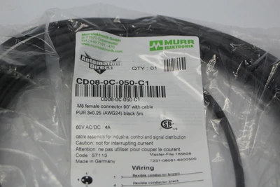 New | in-Stock Murr Elektronik CD08-0C-050-C1 Cable & Wire California US | Davliegogo LLC #1706314