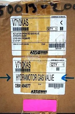 NEW ASCO V710KAS HYDRAMOTOR GAS VALVE
