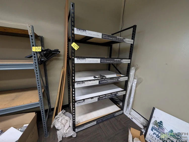 Used _UNKNOWN_ ADJUSTABLE SHELVING UNIT 51 IN X 30 IN X 7 FT DESIGNED FOR OIL LUBRICANTS Racks/Shelving Illinois US | Heath Industrial Auction Services #1546835