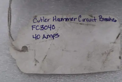 CUTLER HAMMER FC3040 FC 3P 600V 40 AMP CIRCUIT BREAKER STOCK #K-3723