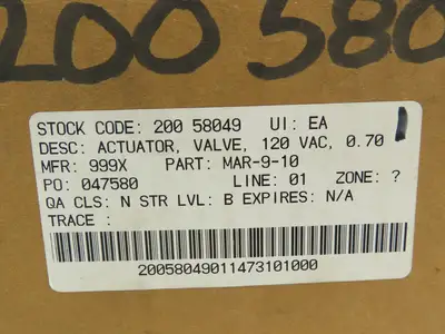 Raymond Control Systems Electripowr MAR-9-10 120 Volt Power Valve Actuator
