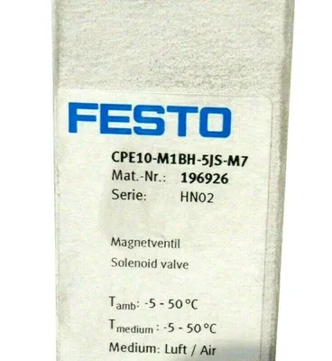 NEW FESTO CPE10-M1BH-5JS-M7 SOLENOID VALVE 196926 CPE10M1BH5JSM7