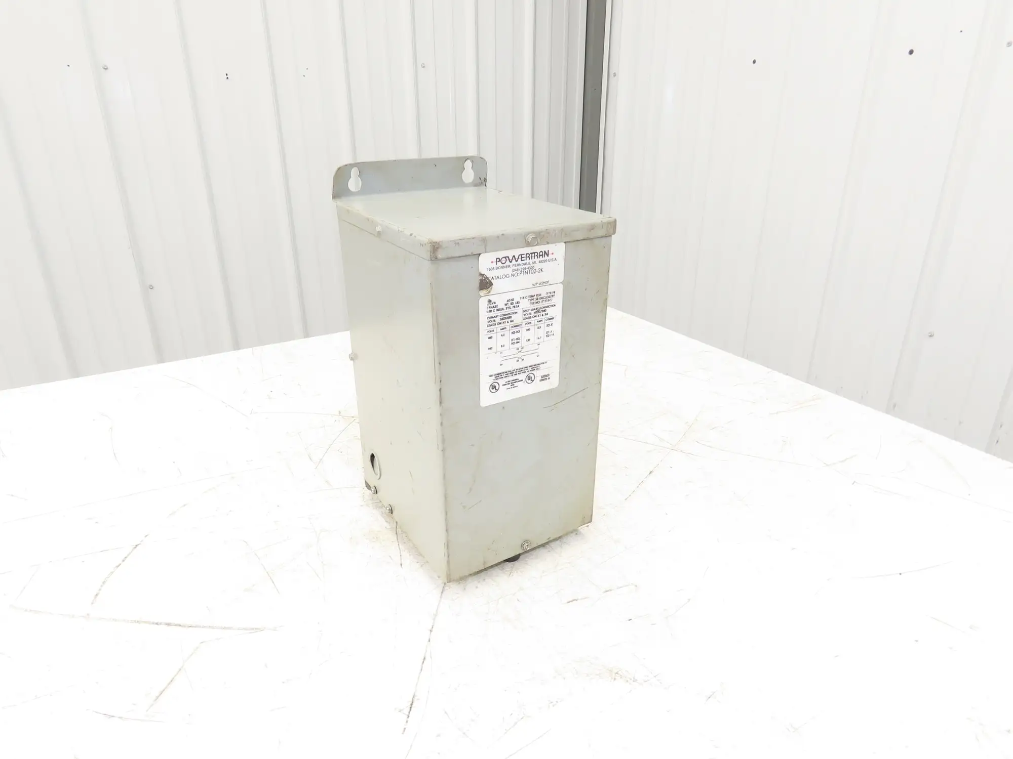 Powertran PTN102-2K Transformer 1PH 2KVA 240/480V HV 120/240V LV 3R