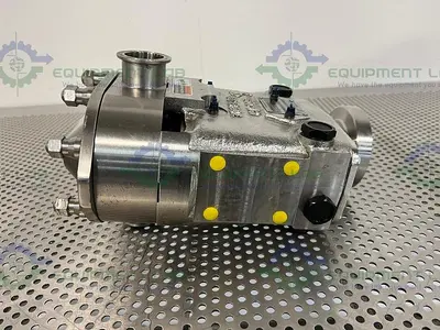 USED WAUKESHA CHERRY BURRELL/ SPX 018UL ROTARY LOBE PUMP W/ STAINLESS 1.5 HP MOTOR