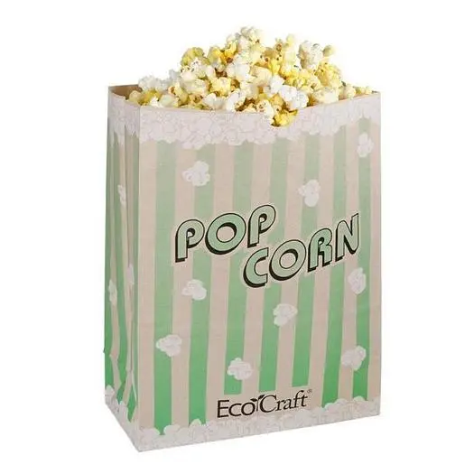 Bagcraft Papercon 300613 7 1/2" x 3 1/2" x 9" 130 oz. EcoCraft Popcorn Bag - 500