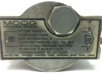 USED MOOG INDUSTRIAL FILTER ASSEMBLY 10 GPM