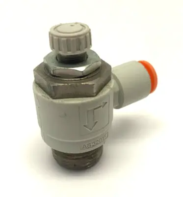 AS3201FG-N03-07 | SMC  Speed/Flow Control Valve 1/4" Tube 3/8" NPT Thread Hex Meter -  Used