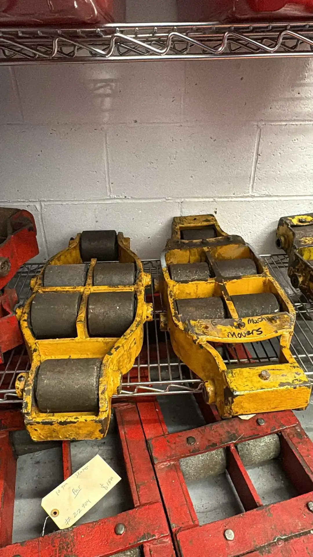 25 Ton Machine Rigging Skate 9.5"w x 24.75"L - 4" Steel Rollers