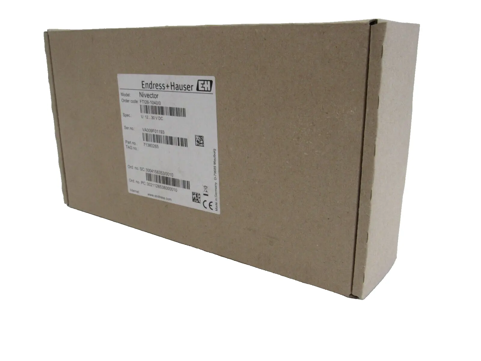 NEW ENDRESS+HAUSER FTI26-1040/0 NIVECTOR SENSOR 71380265 FTI2610400