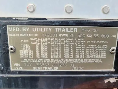 USED 2002 UTILITY 53FT