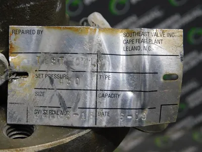 1" Consolidated 1910-30DC-2-S4 Relief Valve 450 PSI 140° 1018 CU FT MIN Air Used