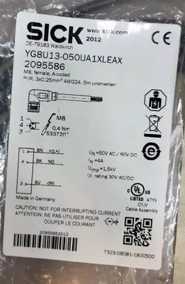 SICK YG8U13-050UA1XLEAX 2095586 Cordset Loc5B3