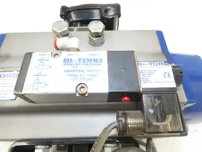 Bi-Torq Pneumatic Actuated 4" Butterfly Valve 4-Lug 316SS Disc & Limit Switch