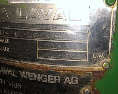 Alfa-Laval FEUX 412T-31C nozzle centrifuge, 316SS.