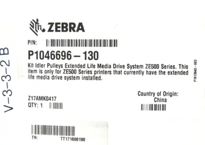 NEW ZEBRA P1046696-130 IDLER PULLY KIT P1046696130