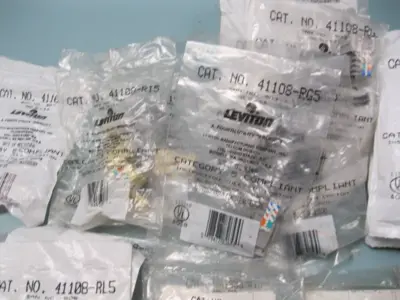 Huge Mixed Lot Leviton QuickPort Connectors 41108-RG5 49518-RI5 & More NEW H12